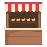 Cartoon toy storefront with duck figures vector