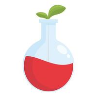 Ecofriendly science concept with plant in flask vector