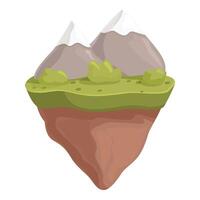 Floating island with mountains and trees illustration vector