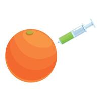 Vitamin injection into orange concept illustration vector