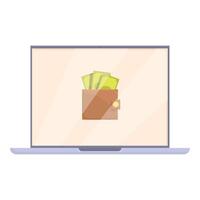 Digital wallet concept illustration on laptop screen vector