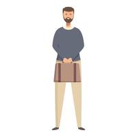 Confident bearded man standing casually vector