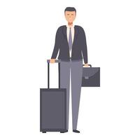 Businessman with suitcase and briefcase vector