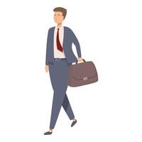 Confident businessman walking with briefcase vector