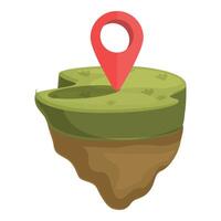 Floating island with map pin icon vector