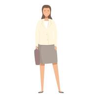 Professional businesswoman with briefcase standing vector