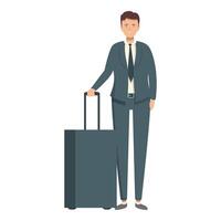 Businessman ready to travel with luggage vector