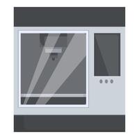 Microwave oven on kitchen counter vector