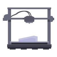 Flat design icon of a 3d printer with filament and a printed object vector