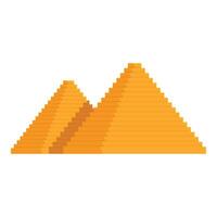 Pixel art desert pyramids at sunset vector