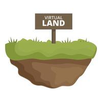 Floating virtual land concept illustration vector