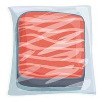 Vacuum packed raw salmon fillet illustration vector