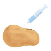 Syringe injection into potato illustration vector