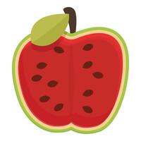 Juicy red apple slice illustration vector