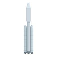 illustration of a modern space launch vehicle isolated on white background vector