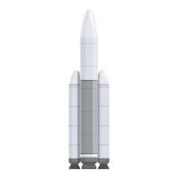 Modern space rocket isolated on white background vector