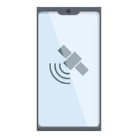 Smartphone with satellite signal icon vector