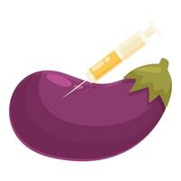 Genetically modified eggplant with syringe injection vector