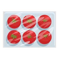 Fresh tomatoes on a tray illustration vector