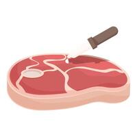 Seasoning a raw steak illustration vector