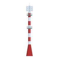 graphic of a stylized red and white communication tower isolated on a white background vector