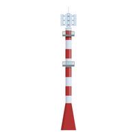 graphic of a stylized red and white communication tower isolated on a white background vector