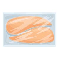 Fresh salmon fillets on ice illustration vector