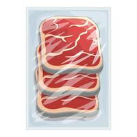 ilustración de filete cortes en hermético embalaje, Perfecto para comida concepto diseños vector