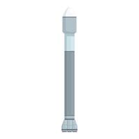 graphic of a sleek, silver led torch isolated on a white background vector