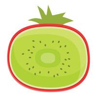 Fresh kiwi slice illustration vector