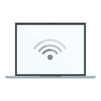 Laptop with wifi signal icon on screen vector