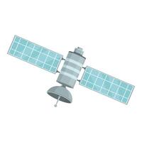 Cartoon satellite orbiting in space vector