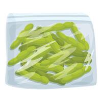 Ziploc bag of fresh green beans illustration vector