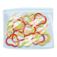 Colorful plastic bands in transparent container vector