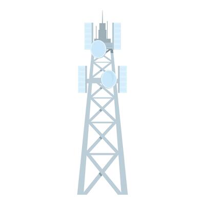 Flat design isolated communication tower icon