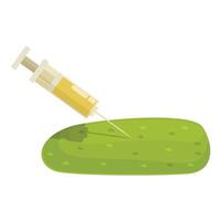 Syringe injecting liquid into cucumber vector