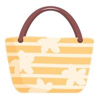 Striped summer beach bag illustration vector