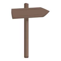 graphic of a blank wooden signpost arrow on a stake vector