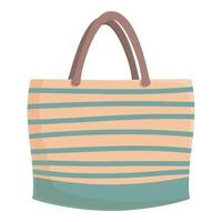 Striped canvas tote bag illustration vector