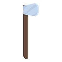 Flat design illustration of a cartoonstyle hammer with a wooden handle vector