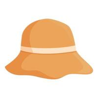 Simple flat design illustration of a stylish orange summer hat vector