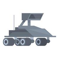 Cartoon illustration of a futuristic military vehicle vector