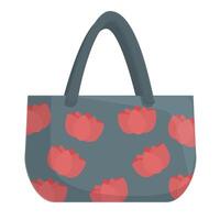 Elegant floral tote bag isolated on white vector