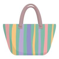 Colorful striped tote bag illustration vector