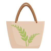 Ecofriendly tote bag with wheat icon vector