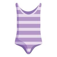 Digital illustration of a stylish purple striped onepiece swimsuit vector