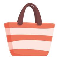 Striped beach tote bag illustration vector