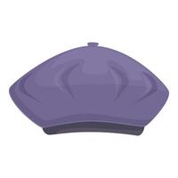 Purple classic beret flat illustration vector