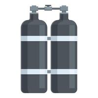 Dual scuba tanks icon vector