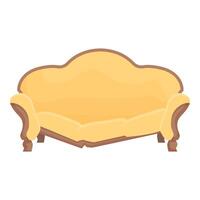 Cartoon illustration of cozy yellow sofa vector